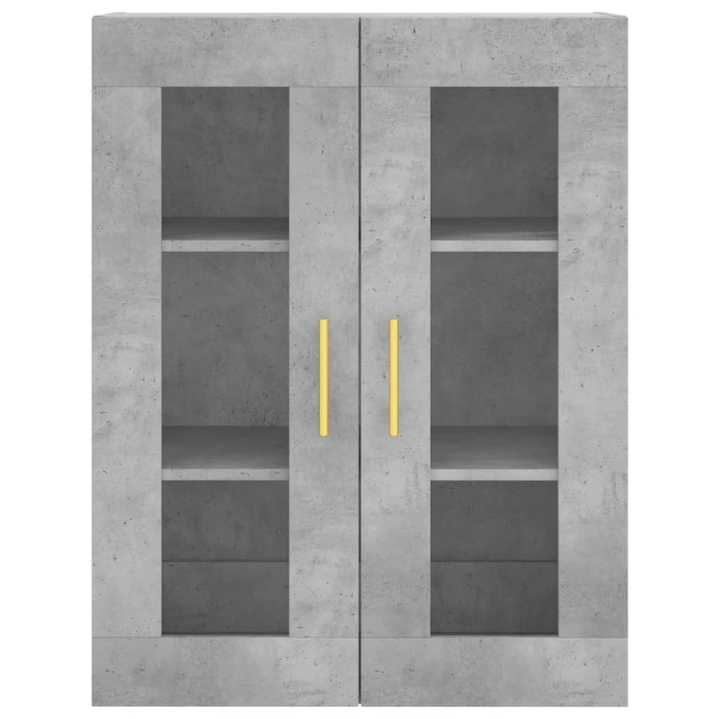 Buffet haut Gris béton 69,5x34x180 cm Bois d'ingénierie - XIOS