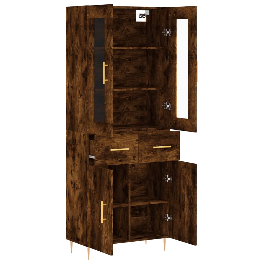 Buffet haut Chêne fumé 69,5x34x180 cm Bois d'ingénierie - XIOS