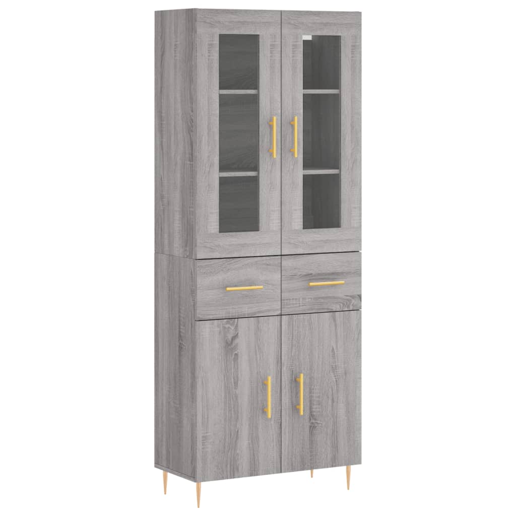 Buffet haut Sonoma gris 69,5x34x180 cm Bois d'ingénierie - XIOS