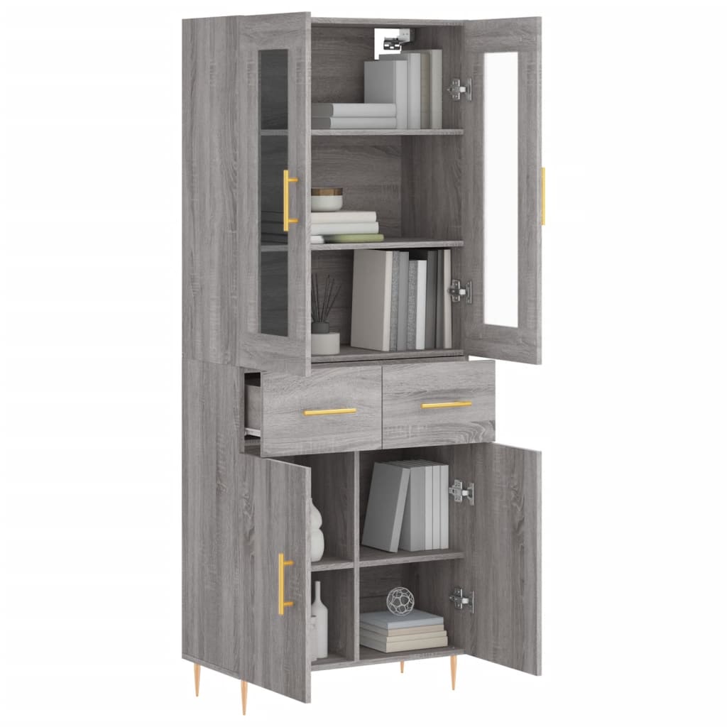 Buffet haut Sonoma gris 69,5x34x180 cm Bois d'ingénierie - XIOS