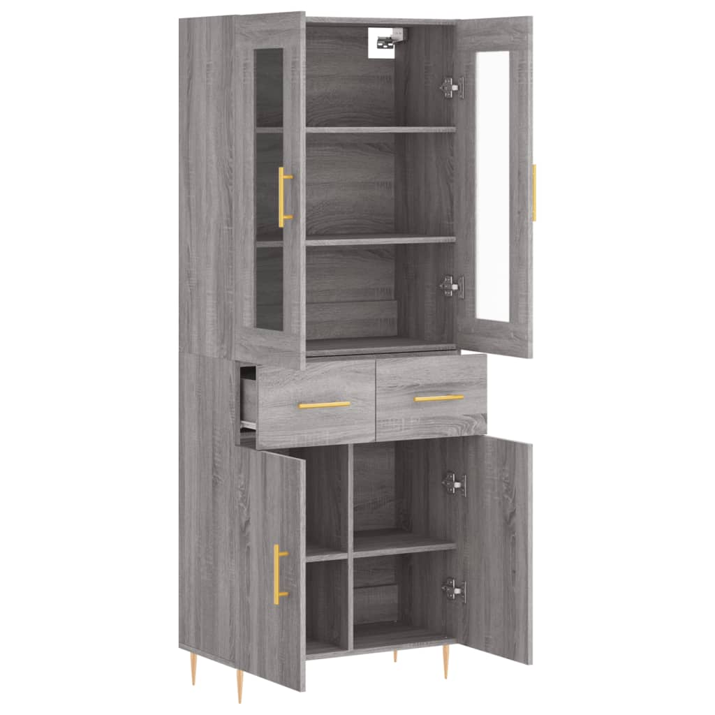 Buffet haut Sonoma gris 69,5x34x180 cm Bois d'ingénierie - XIOS