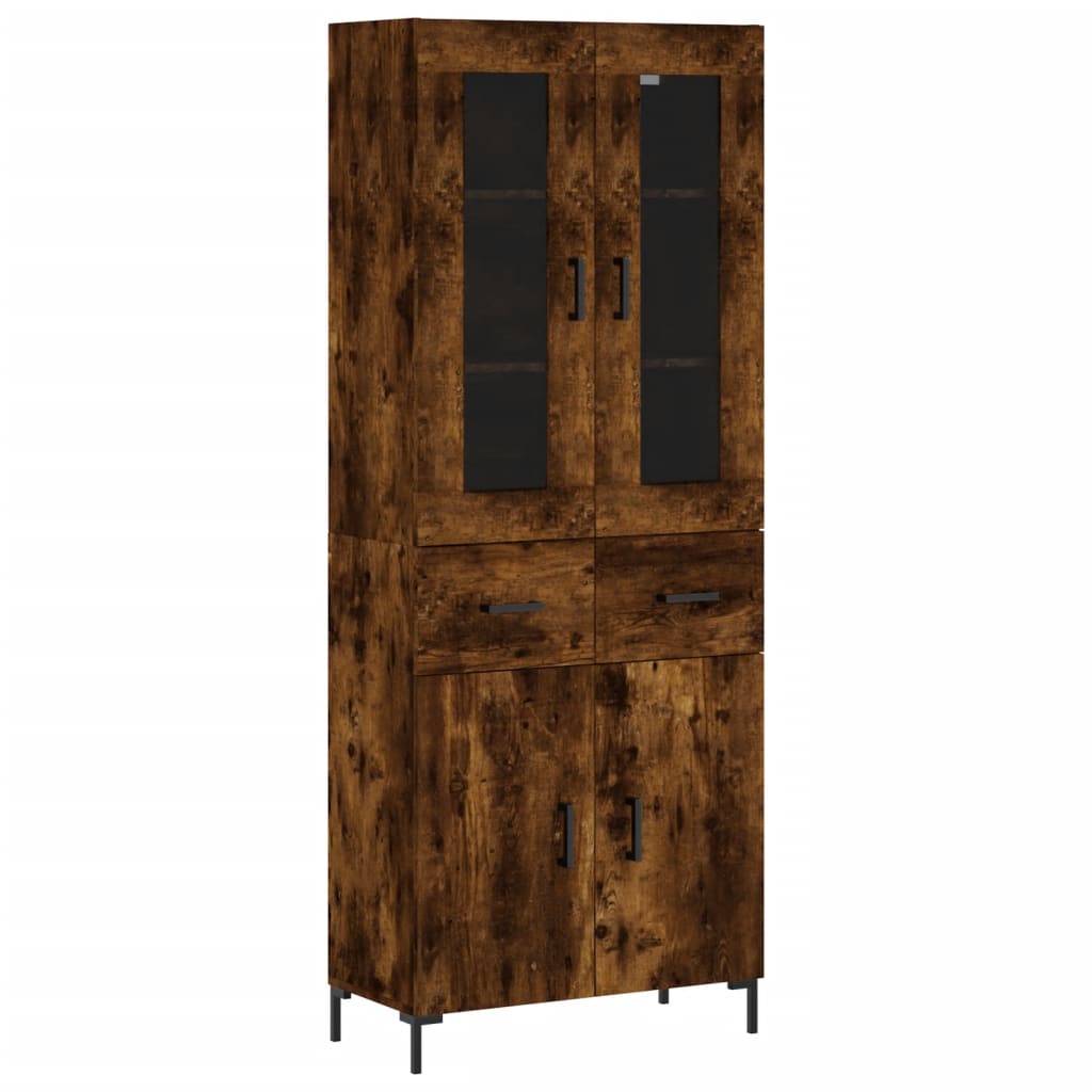 Buffet haut Chêne fumé 69,5x34x180 cm Bois d'ingénierie - XIOS