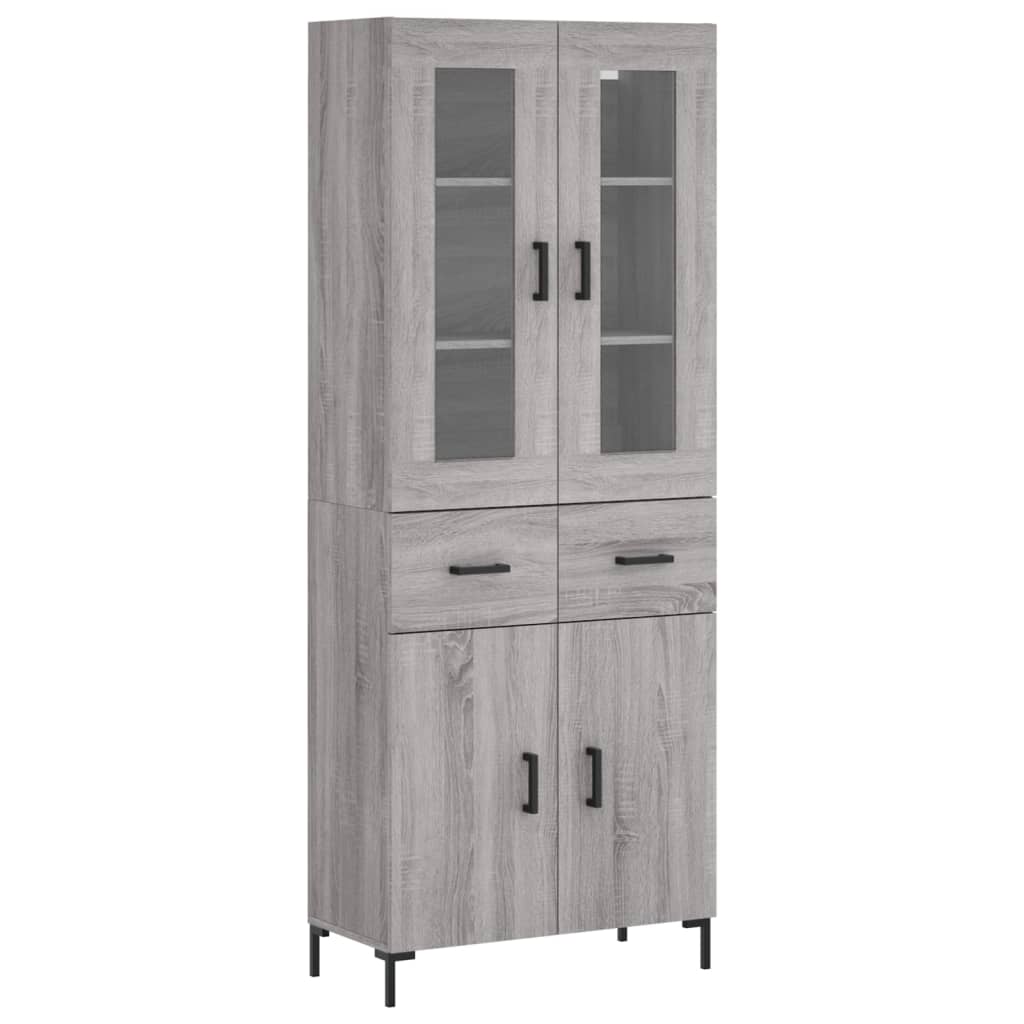 Buffet haut Sonoma gris 69,5x34x180 cm Bois d'ingénierie - XIOS