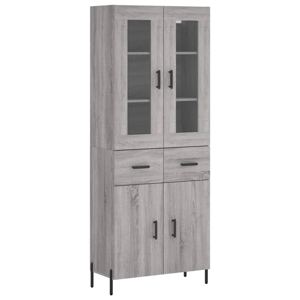 Buffet haut Sonoma gris 69,5x34x180 cm Bois d'ingénierie - XIOS