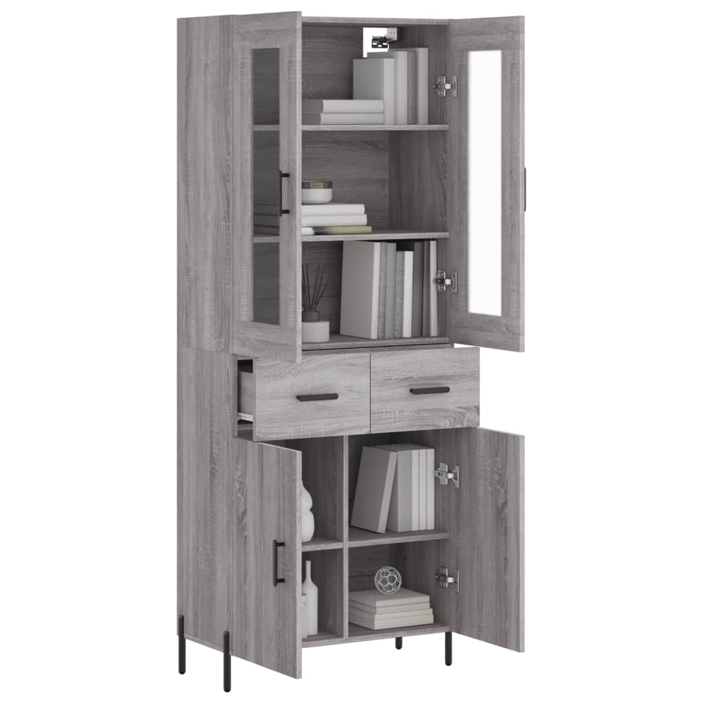 Buffet haut Sonoma gris 69,5x34x180 cm Bois d'ingénierie - XIOS