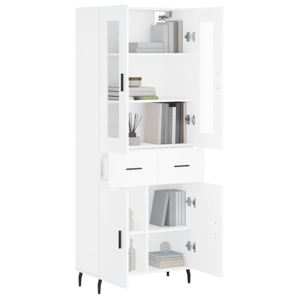 Buffet haut Blanc 69,5x34x180 cm Bois d'ingénierie - XIOS