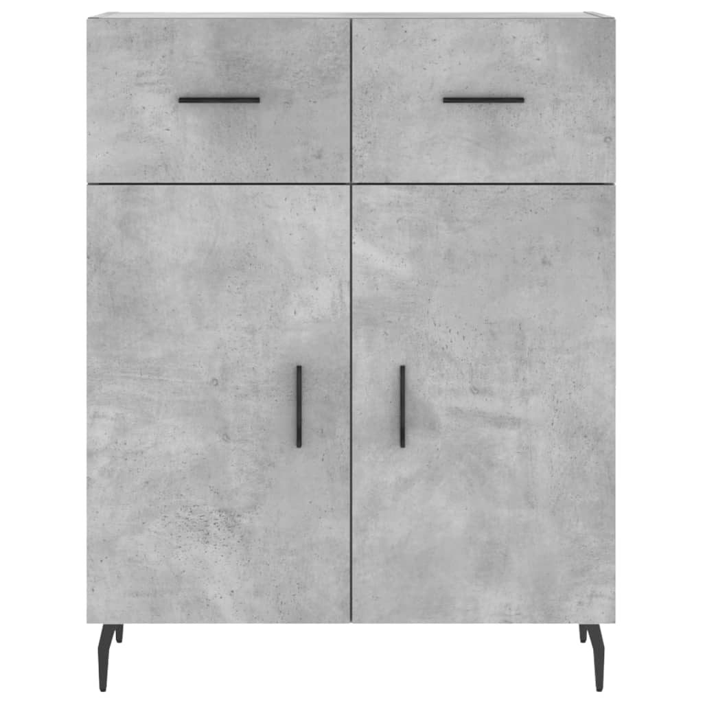 Buffet haut Gris béton 69,5x34x180 cm Bois d'ingénierie - XIOS