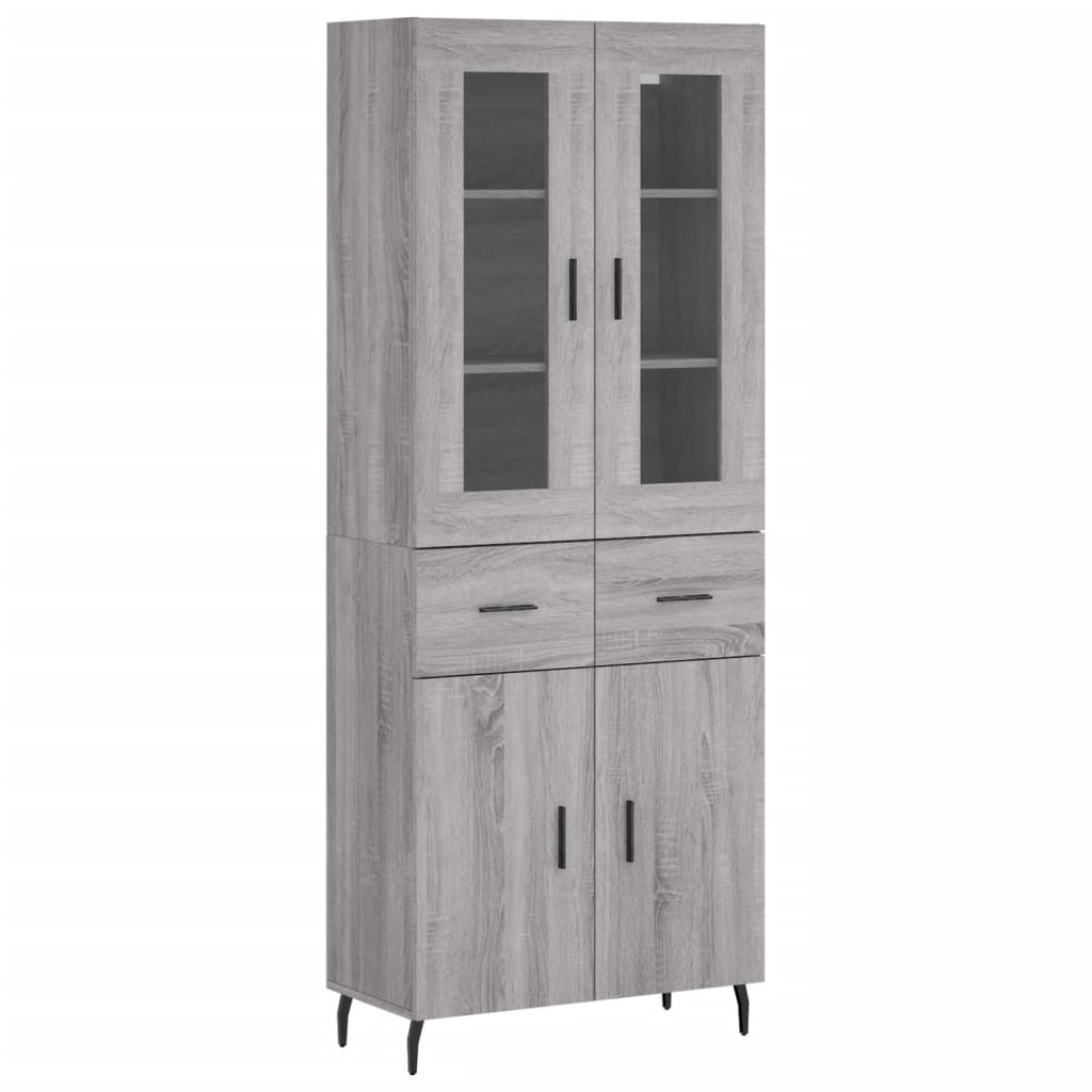Buffet haut Sonoma gris 69,5x34x180 cm Bois d'ingénierie - XIOS