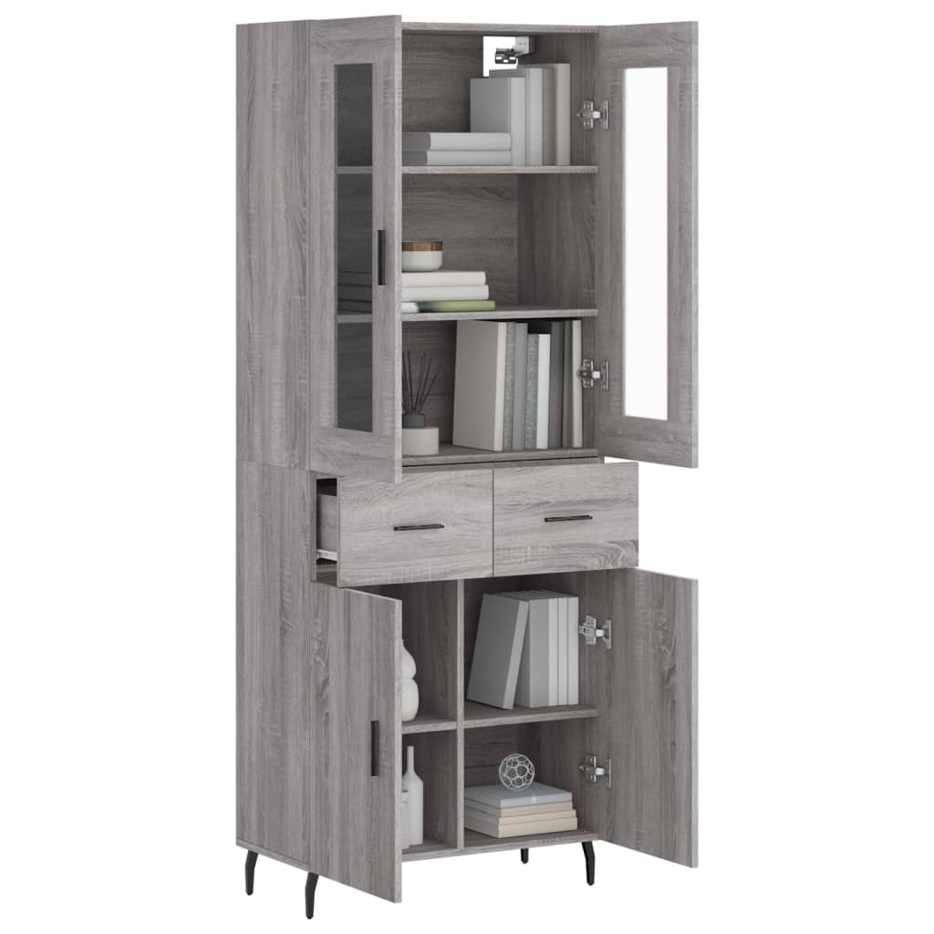 Buffet haut Sonoma gris 69,5x34x180 cm Bois d'ingénierie - XIOS