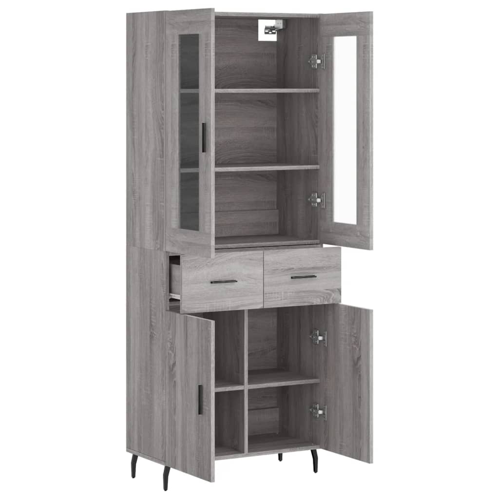 Buffet haut Sonoma gris 69,5x34x180 cm Bois d'ingénierie - XIOS