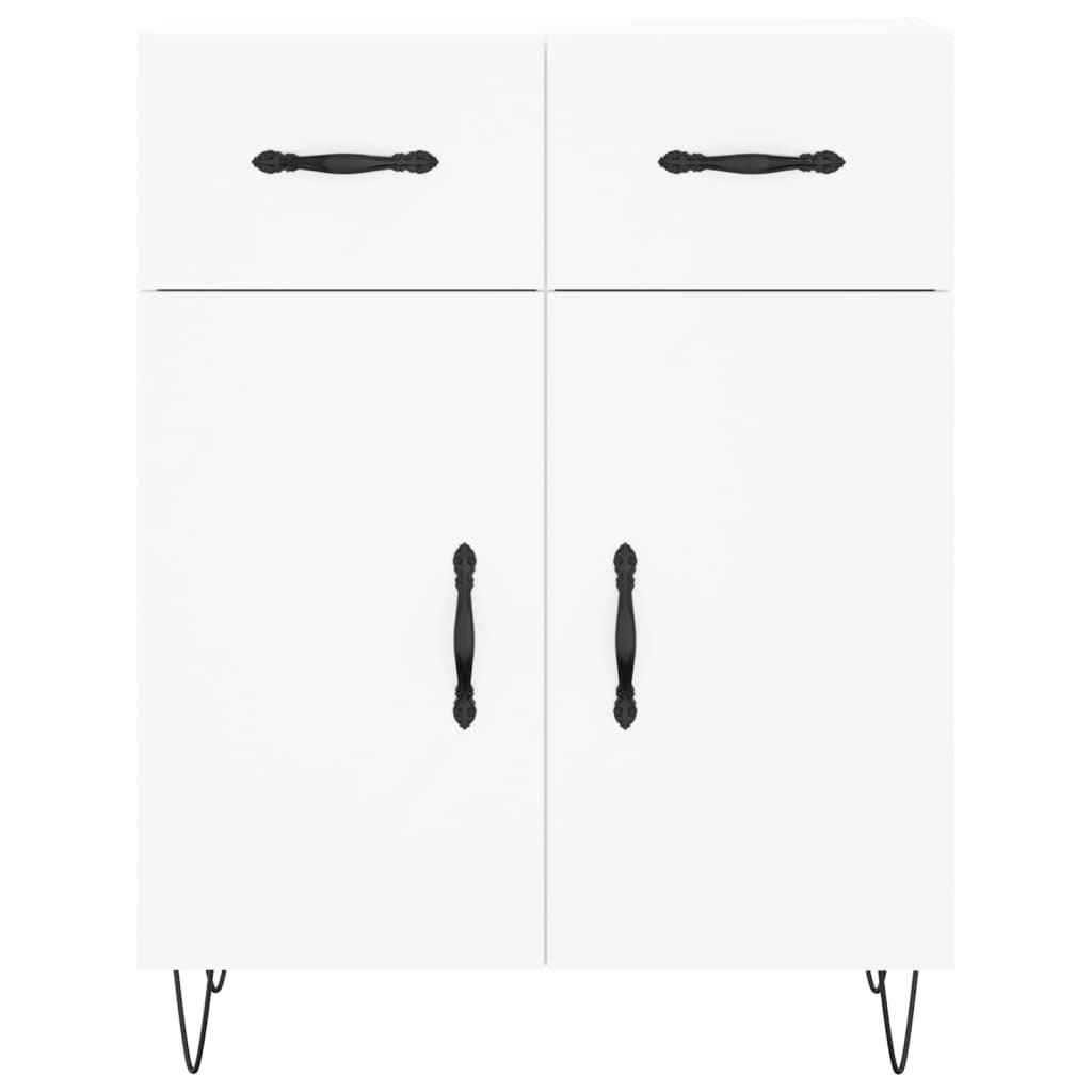 Buffet haut Blanc 69,5x34x180 cm Bois d'ingénierie