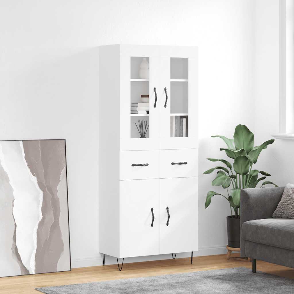 Buffet haut Blanc 69,5x34x180 cm Bois d'ingénierie - XIOS