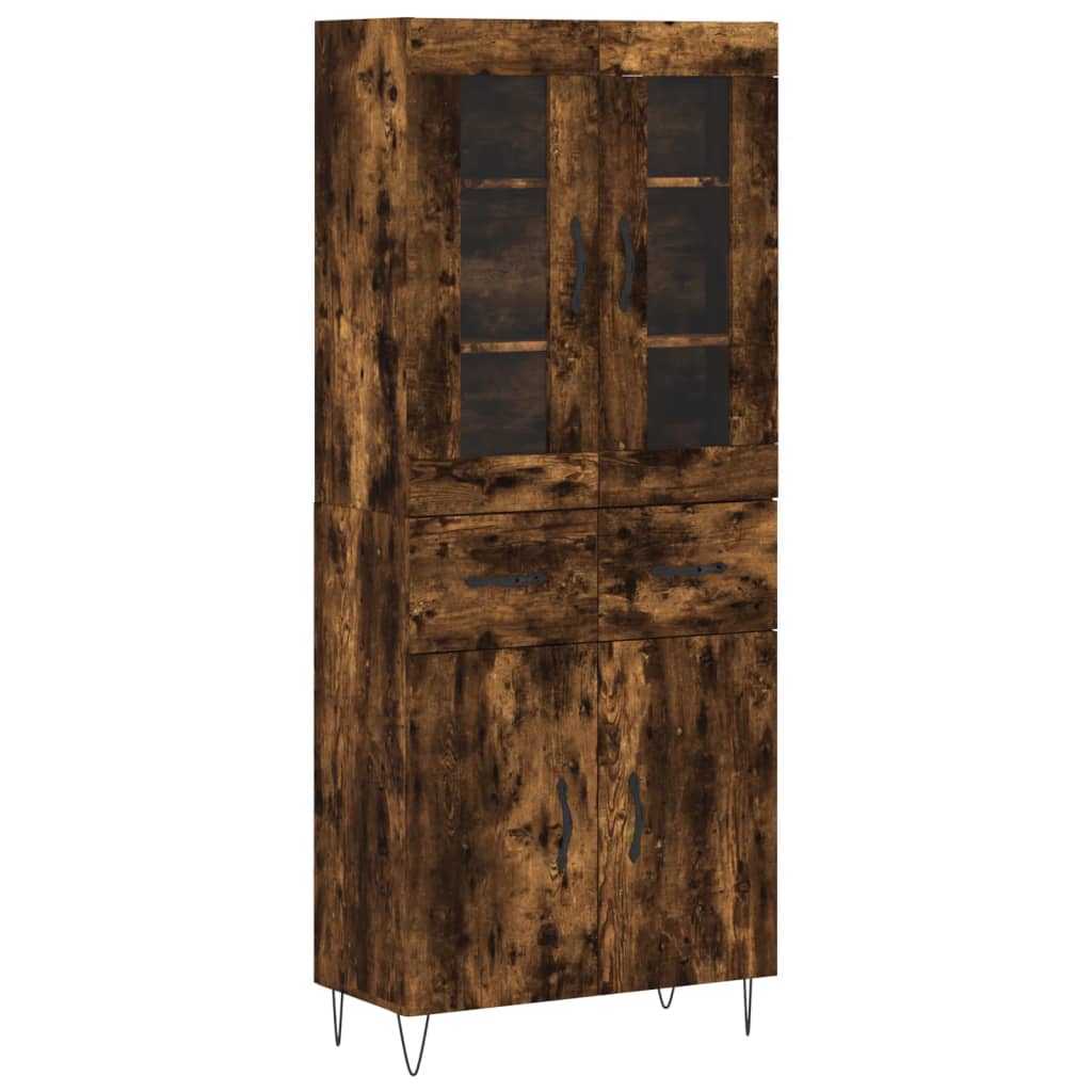 Buffet haut Chêne fumé 69,5x34x180 cm Bois d'ingénierie - XIOS