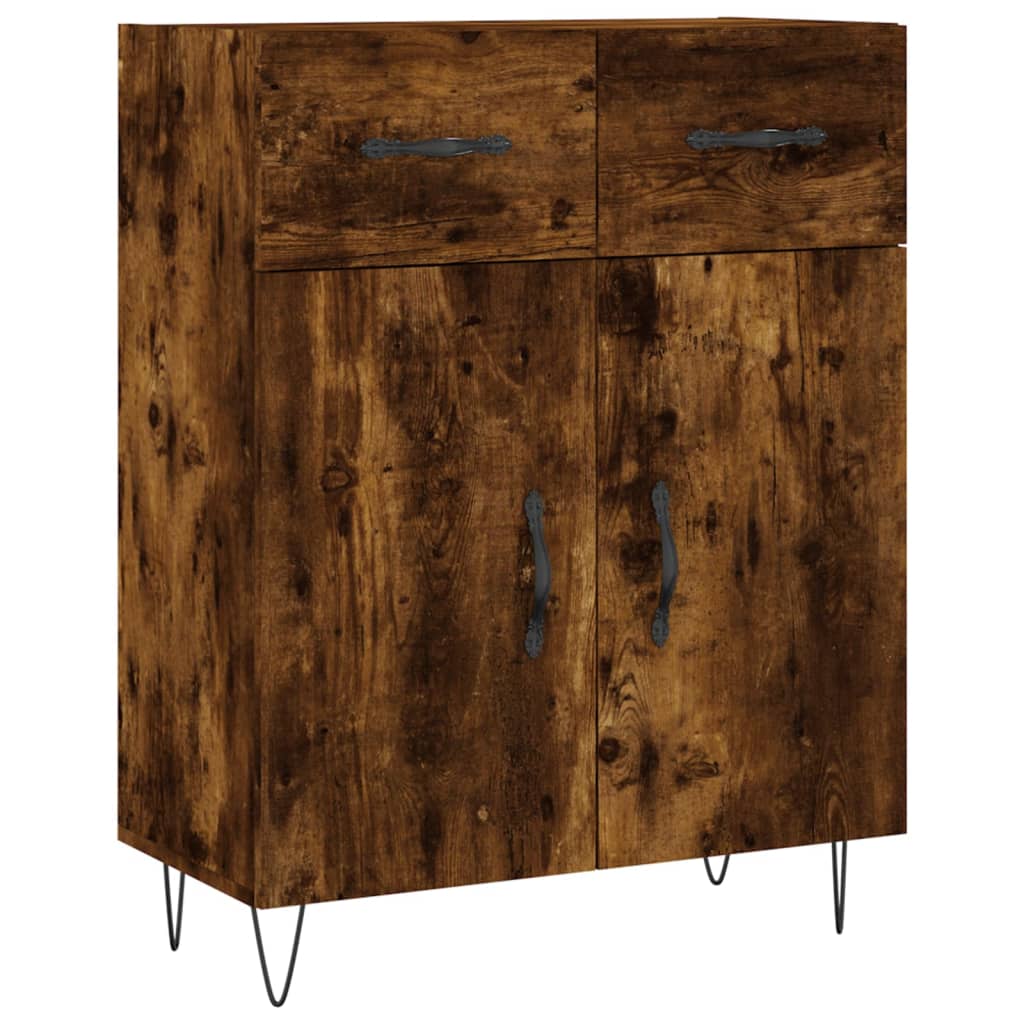 Buffet haut Chêne fumé 69,5x34x180 cm Bois d'ingénierie - XIOS