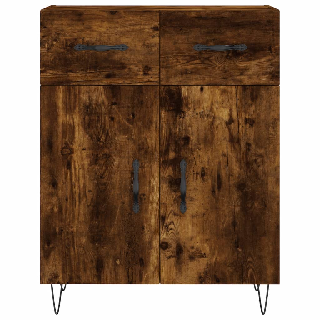 Buffet haut Chêne fumé 69,5x34x180 cm Bois d'ingénierie - XIOS