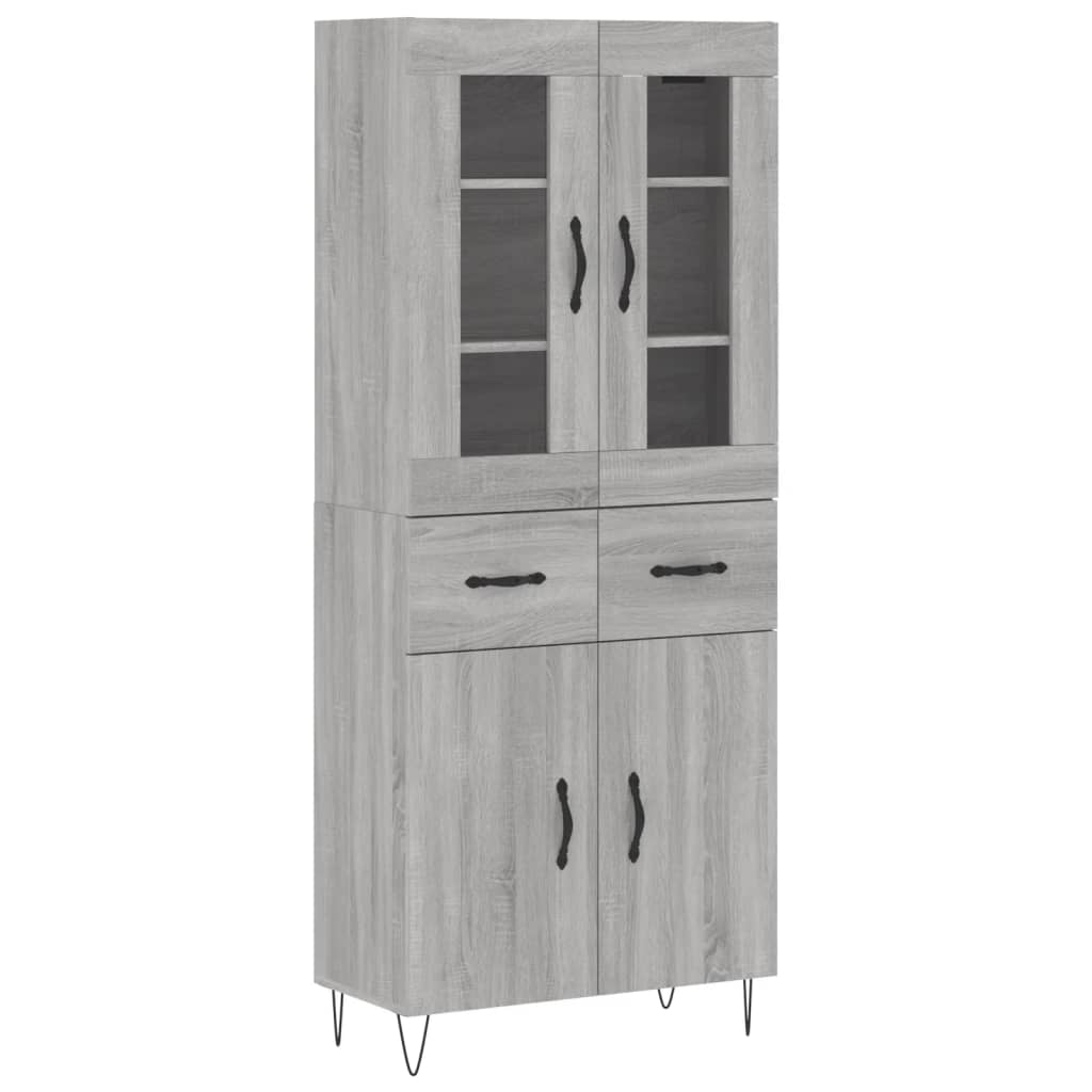 Buffet haut Sonoma gris 69,5x34x180 cm Bois d'ingénierie - XIOS