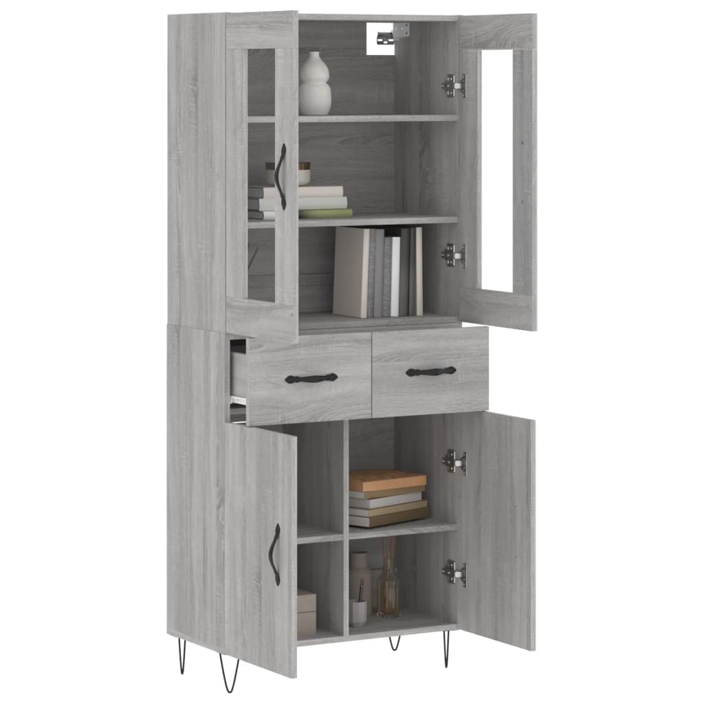 Buffet haut Sonoma gris 69,5x34x180 cm Bois d'ingénierie - XIOS