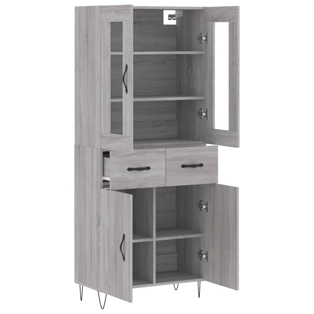 Buffet haut Sonoma gris 69,5x34x180 cm Bois d'ingénierie - XIOS