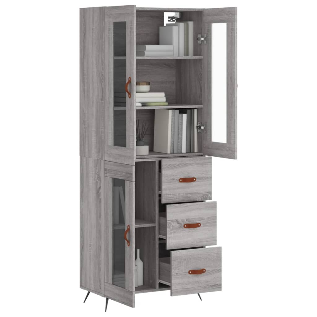 Buffet haut Sonoma gris 69,5x34x180 cm Bois d'ingénierie - XIOS