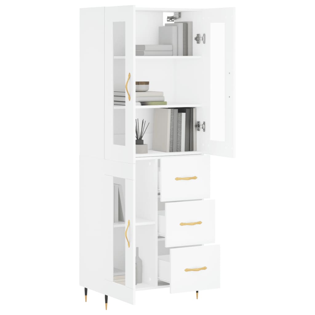 Buffet haut Blanc 69,5x34x180 cm Bois d'ingénierie - XIOS