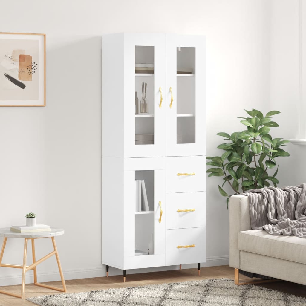 Buffet haut Blanc 69,5x34x180 cm Bois d'ingénierie - XIOS