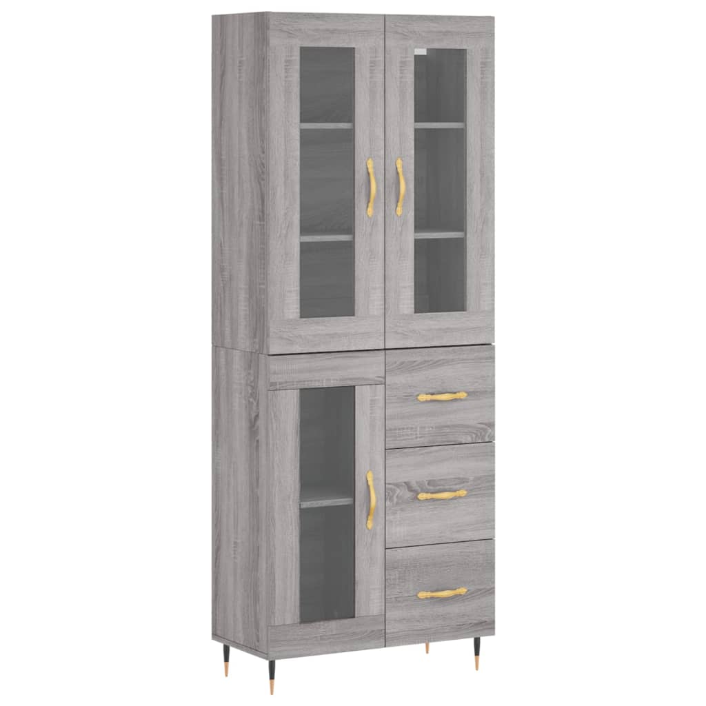 Buffet haut Sonoma gris 69,5x34x180 cm Bois d'ingénierie - XIOS