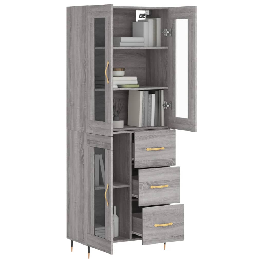 Buffet haut Sonoma gris 69,5x34x180 cm Bois d'ingénierie - XIOS