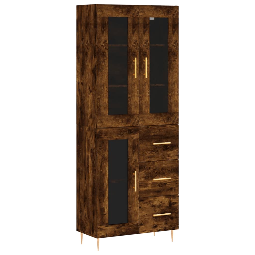 Buffet haut Chêne fumé 69,5x34x180 cm Bois d'ingénierie - XIOS