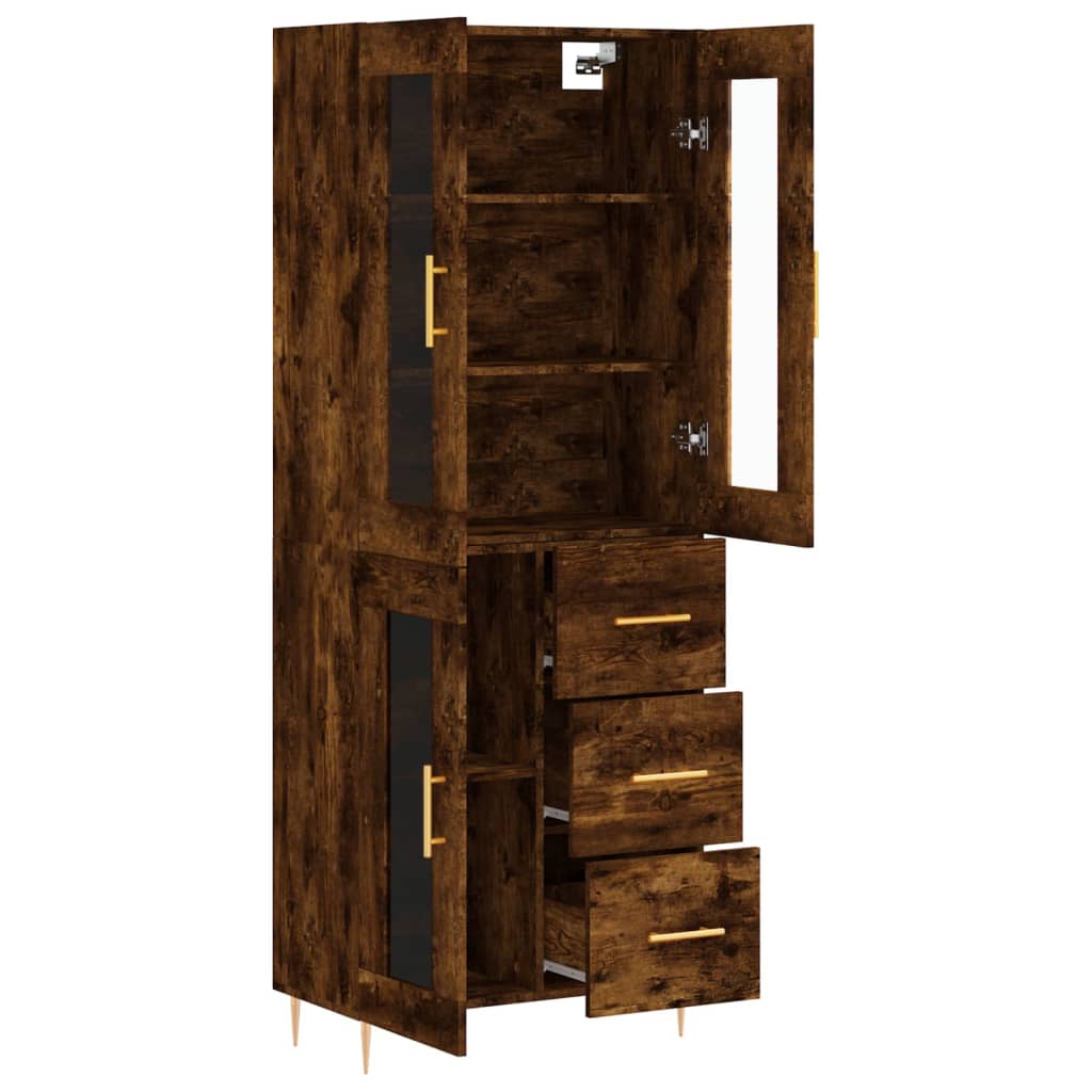 Buffet haut Chêne fumé 69,5x34x180 cm Bois d'ingénierie - XIOS