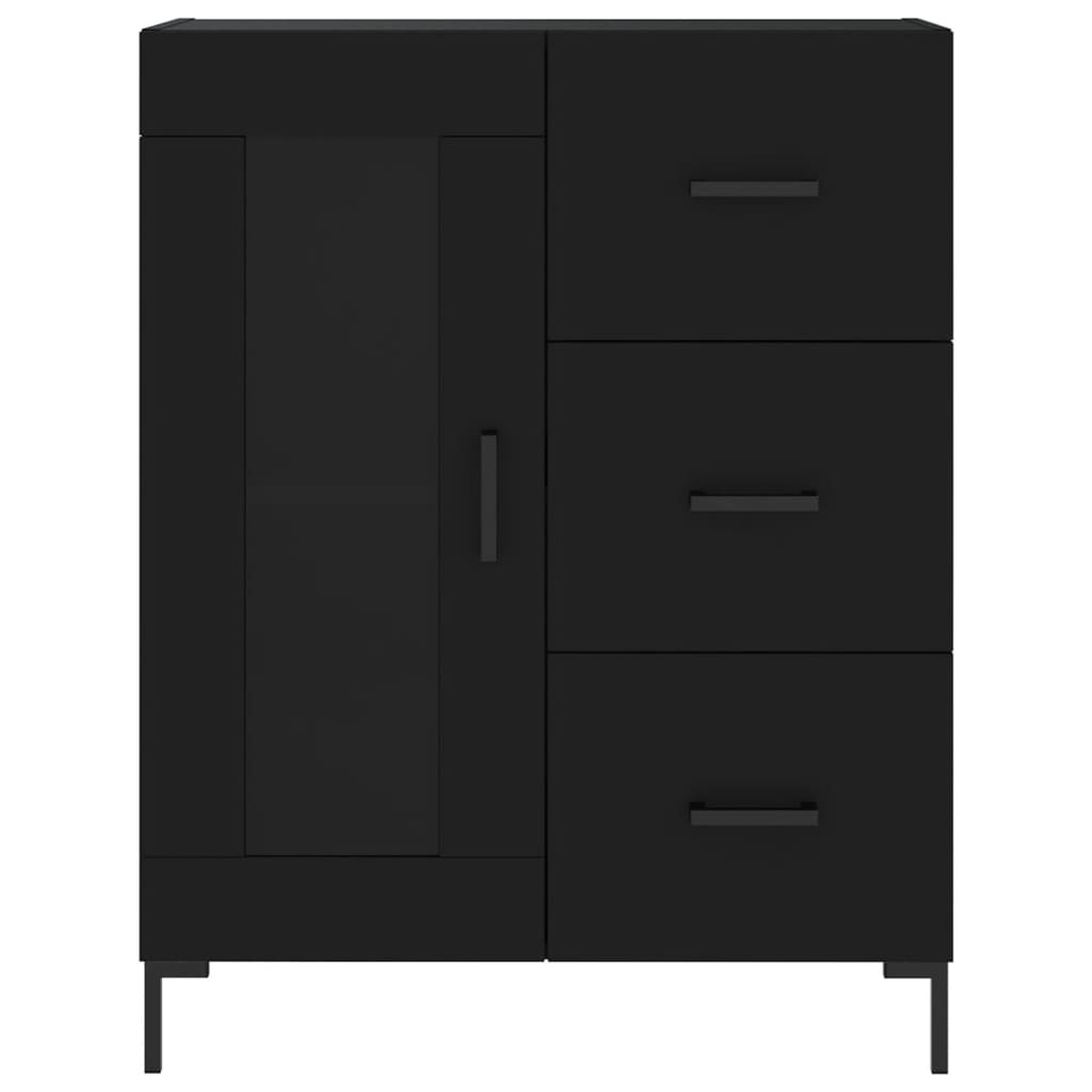 Buffet haut Noir 69,5x34x180 cm Bois d'ingénierie - XIOS