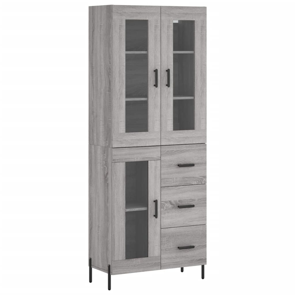 Buffet haut Sonoma gris 69,5x34x180 cm Bois d'ingénierie - XIOS
