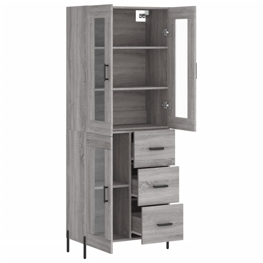 Buffet haut Sonoma gris 69,5x34x180 cm Bois d'ingénierie - XIOS