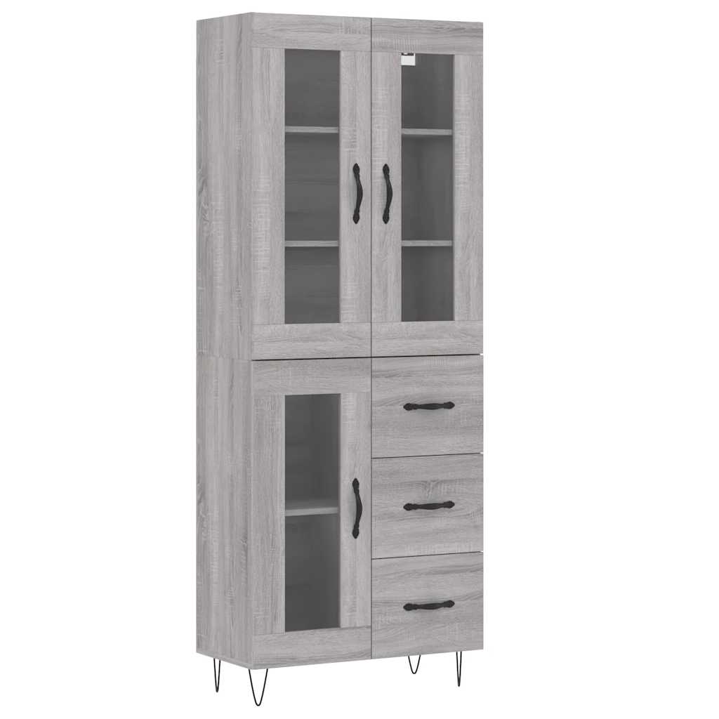 Buffet haut Sonoma gris 69,5x34x180 cm Bois d'ingénierie - XIOS