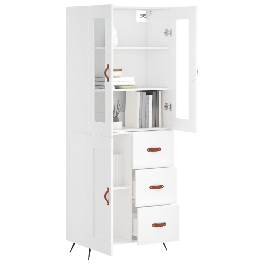 Buffet haut Blanc 69,5x34x180 cm Bois d'ingénierie - XIOS