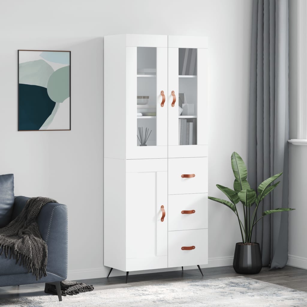 Buffet haut Blanc 69,5x34x180 cm Bois d'ingénierie - XIOS