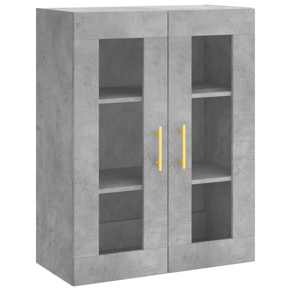 Buffet haut Gris béton 69,5x34x180 cm Bois d'ingénierie - XIOS