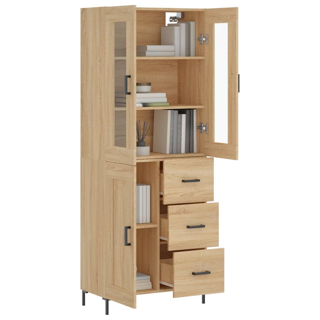 Buffet haut Chêne sonoma 69,5x34x180 cm Bois d'ingénierie - XIOS