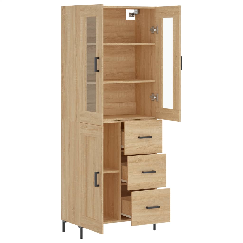Buffet haut Chêne sonoma 69,5x34x180 cm Bois d'ingénierie