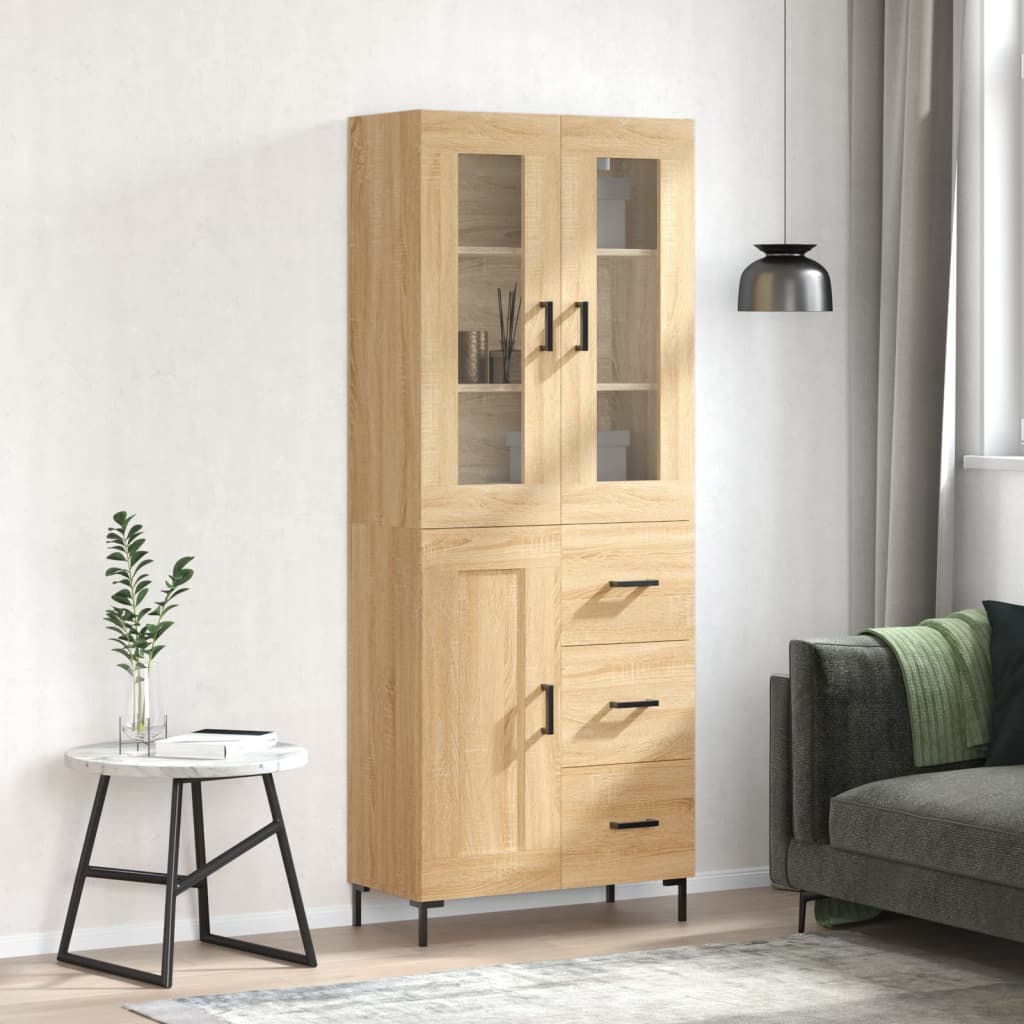 Buffet haut Chêne sonoma 69,5x34x180 cm Bois d'ingénierie - XIOS