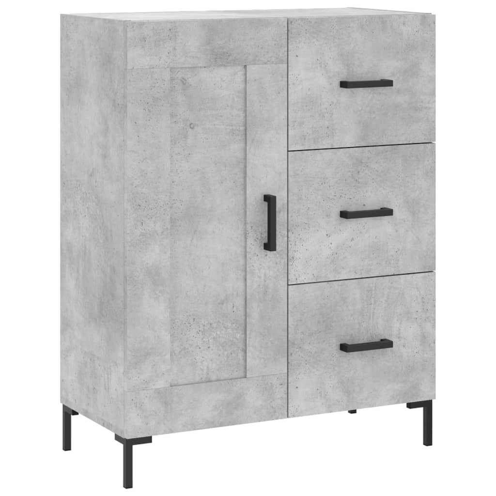 Buffet haut Gris béton 69,5x34x180 cm Bois d'ingénierie - XIOS