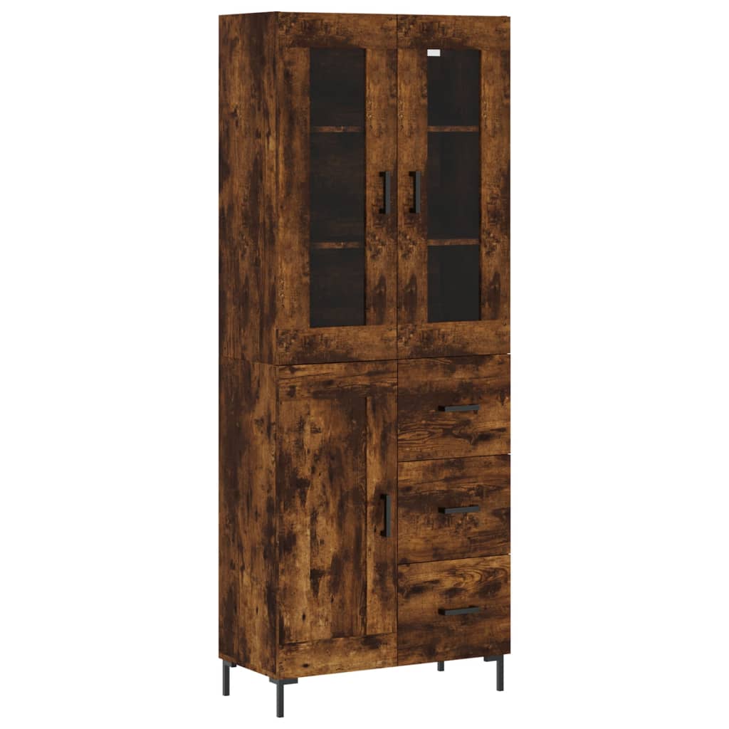 Buffet haut Chêne fumé 69,5x34x180 cm Bois d'ingénierie - XIOS