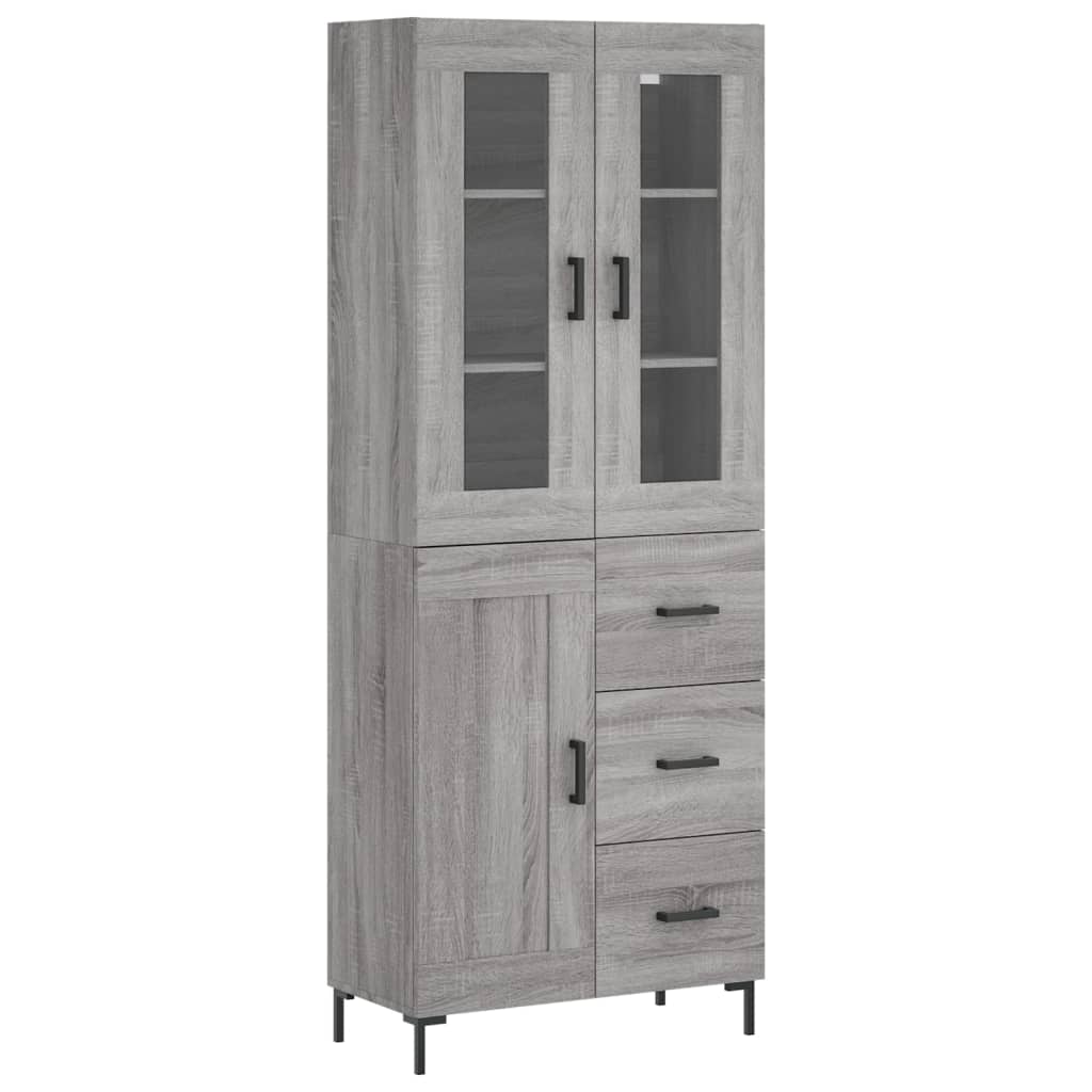 Buffet haut Sonoma gris 69,5x34x180 cm Bois d'ingénierie - XIOS