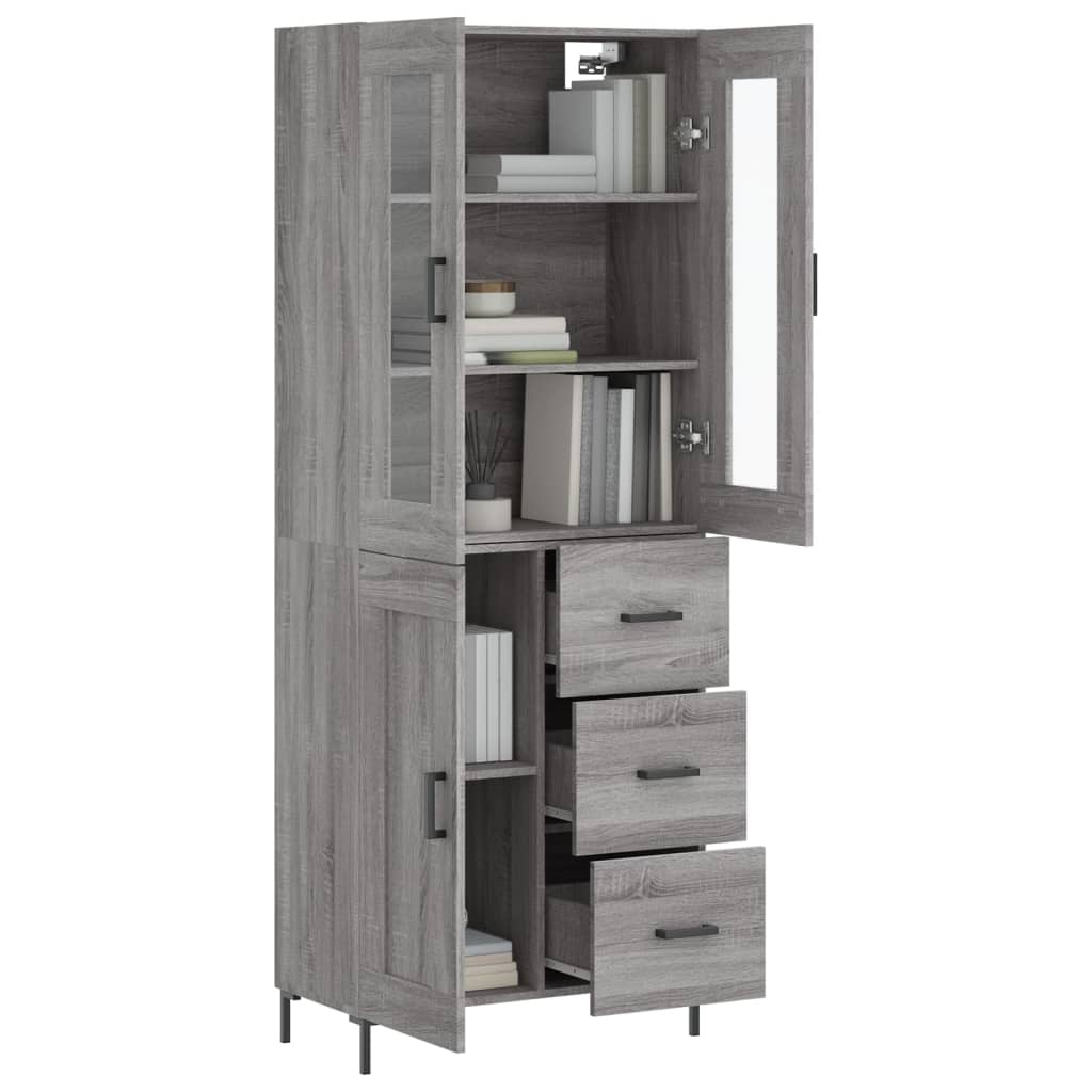 Buffet haut Sonoma gris 69,5x34x180 cm Bois d'ingénierie - XIOS