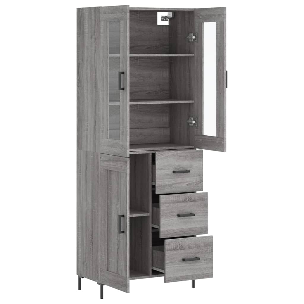 Buffet haut Sonoma gris 69,5x34x180 cm Bois d'ingénierie - XIOS