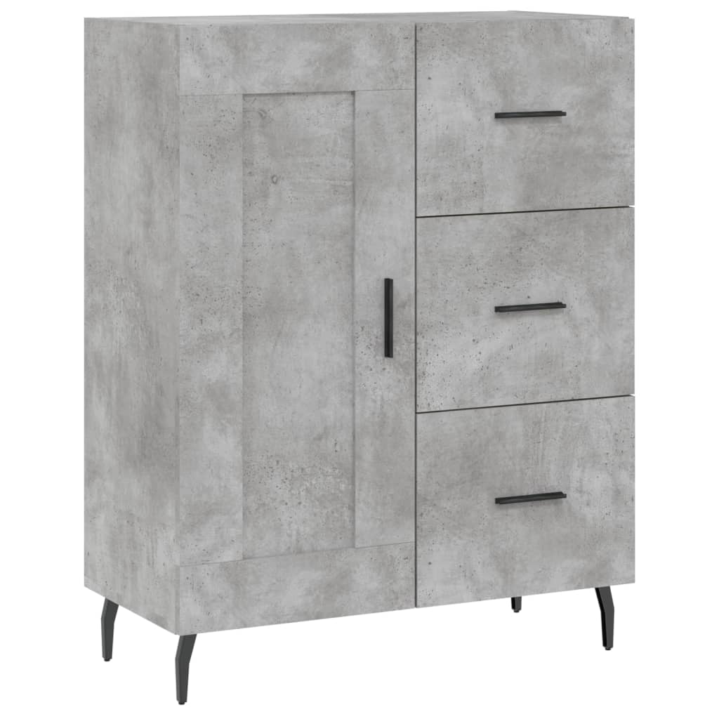 Buffet haut Gris béton 69,5x34x180 cm Bois d'ingénierie - XIOS
