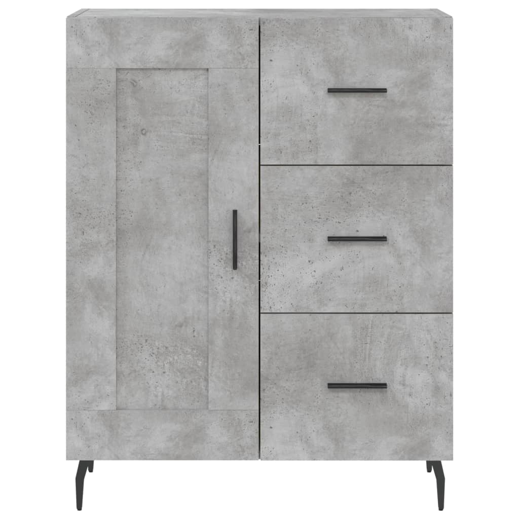 Buffet haut Gris béton 69,5x34x180 cm Bois d'ingénierie - XIOS