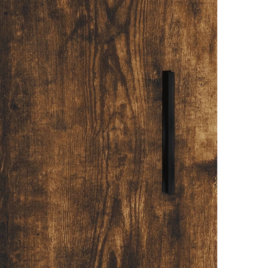 Buffet haut Chêne fumé 69,5x34x180 cm Bois d'ingénierie