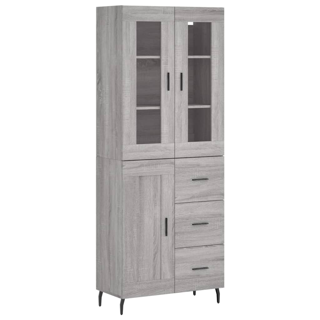 Buffet haut Sonoma gris 69,5x34x180 cm Bois d'ingénierie - XIOS