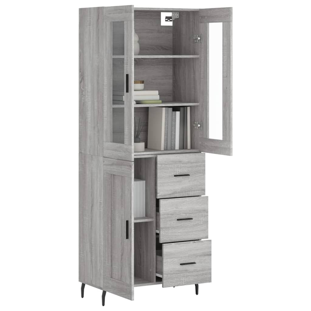 Buffet haut Sonoma gris 69,5x34x180 cm Bois d'ingénierie - XIOS