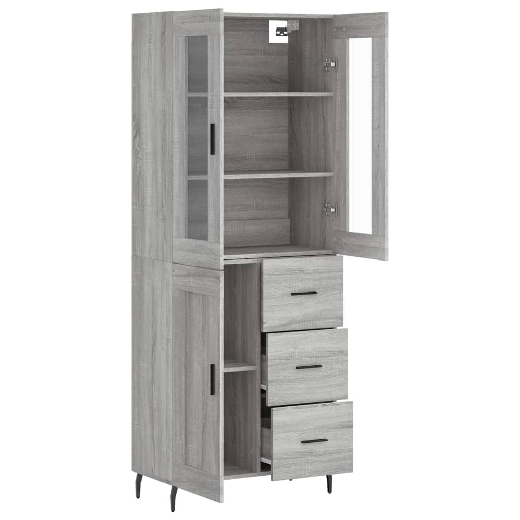 Buffet haut Sonoma gris 69,5x34x180 cm Bois d'ingénierie - XIOS